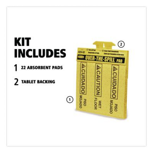 Rubbermaid Commercial Over-The-Spill Pad Tablet, 12 oz, 16.5 x 14, 22/Pack (4254)