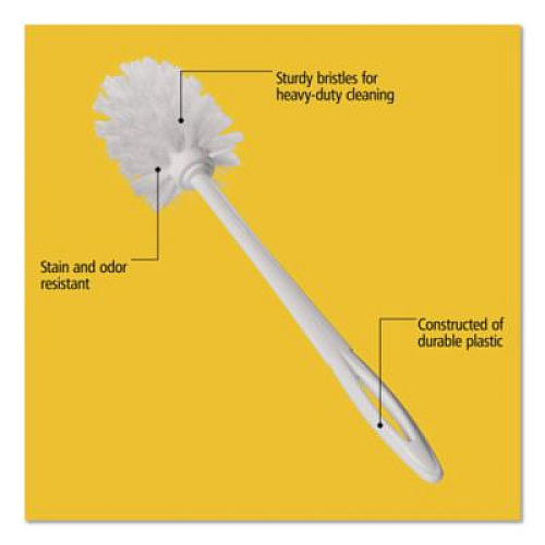 Rubbermaid Commercial Commercial-Grade Toilet Bowl Brush, 10" Handle, White (631000WE)