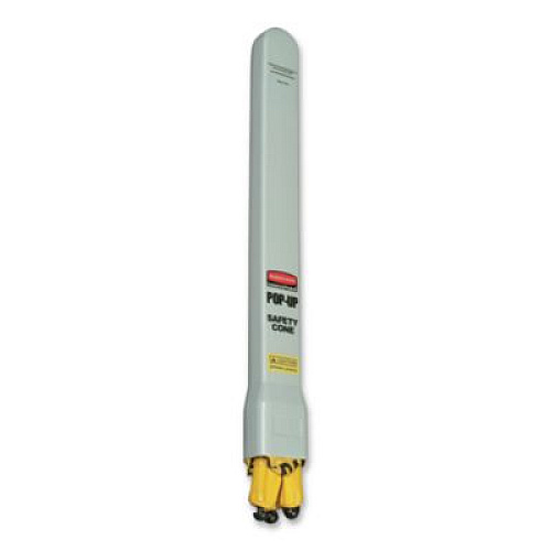 Rubbermaid Commercial Multilingual Pop-Up Safety Cone, 3-Sided, Fabric, 21 x 21 x 20, Yellow (9S00YEL)