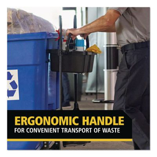 Rubbermaid Commercial BRUTE Ergonomic Rotomolded Tilt Truck Handle and Caddy, 25.45 x 12.82 x 15, Black (2221459)