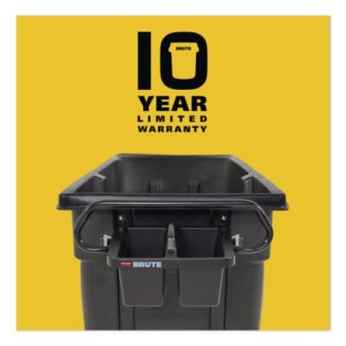 Rubbermaid Commercial BRUTE Ergonomic Rotomolded Tilt Truck Handle and Caddy, 25.45 x 12.82 x 15, Black (2221459)