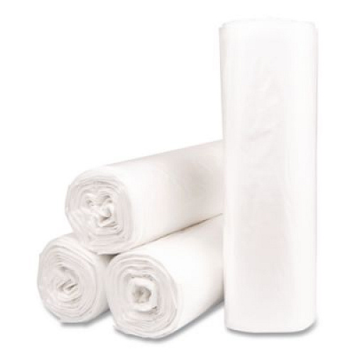 Inteplast Group Institutional Low-Density Can Liners, 45 gal, 1.15 mil, 40" x 46", Natural, Interleaved Roll, 20 Bags/Roll, 5 Rolls/Carton (SLW4046SPNS)