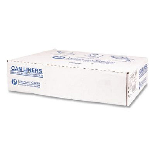 Inteplast Group Institutional Low-Density Can Liners, 45 gal, 1.15 mil, 40" x 46", Natural, Interleaved Roll, 20 Bags/Roll, 5 Rolls/Carton (SLW4046SPNS)