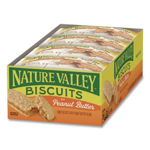 Nature Valley Biscuits, Honey with Peanut Butter, 1.35 oz Pouch, 16/Box (GEM47878)