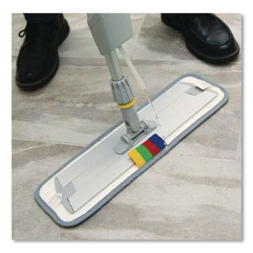 O'Dell Advantage+ Bucketless Mop, 16" Frame, White/Silver Metal Handle (BWMS16)