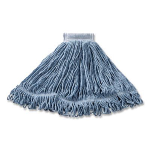 Rubbermaid Commercial Super Stitch Blend Mop Head, Cotton/Synthetic, Large, Blue (D253BLUEA)