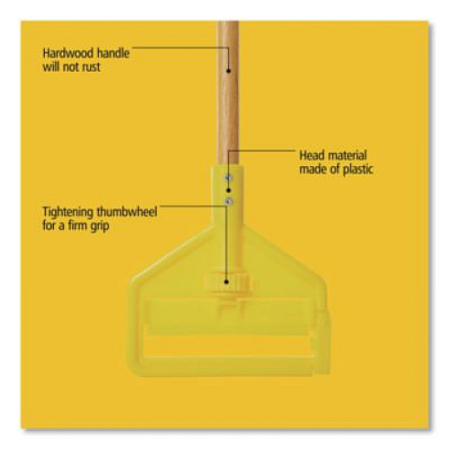 Rubbermaid Commercial Invader Side-Gate Wood Wet-Mop Handle, 60", Natural, 12/Carton (H116)