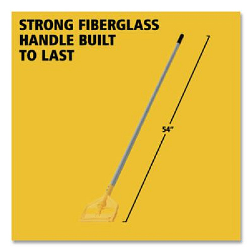 Rubbermaid Commercial Invader Fiberglass Side-Gate Wet-Mop Handle, 54", Gray/Yellow (H145)