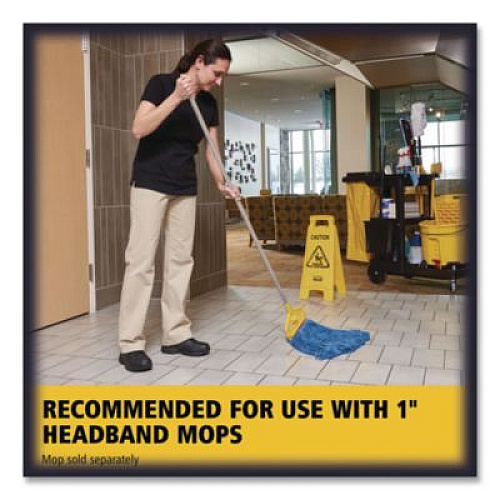 Rubbermaid Commercial Invader Fiberglass Side-Gate Wet-Mop Handle, 54", Gray/Yellow (H145)