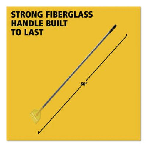 Rubbermaid Commercial Invader Fiberglass Side-Gate Wet-Mop Handle, 60", Gray/Yellow (H146)
