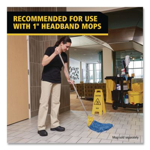 Rubbermaid Commercial Invader Fiberglass Side-Gate Wet-Mop Handle, 60", Gray/Yellow (H146)