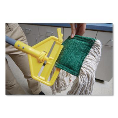 Rubbermaid Commercial Invader Fiberglass Side-Gate Wet-Mop Handle, 60", Gray/Yellow (H146)