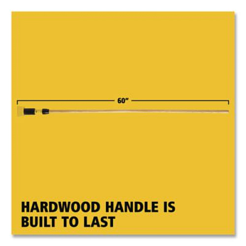 Rubbermaid Commercial Gripper Hardwood Mop Handle, 1.13" dia x 60", Natural/Yellow (H216)