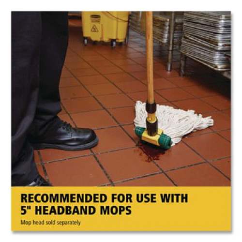 Rubbermaid Commercial Gripper Hardwood Mop Handle, 1.13" dia x 60", Natural/Yellow (H216)