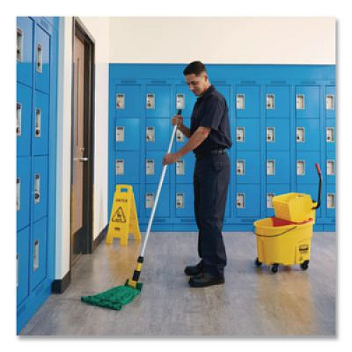 Rubbermaid Commercial Gripper Fiberglass Mop Handle, 1" dia x 60", Gray/Yellow (H246GY)
