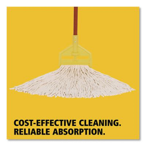 Rubbermaid Commercial Value Pro Mop Head, Cotton, Large, White (FGV11800WH00)