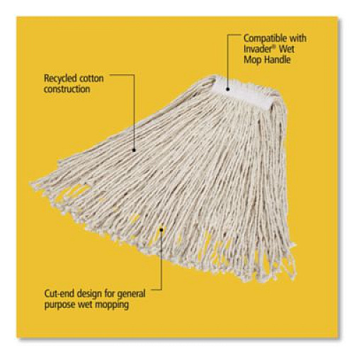 Rubbermaid Commercial Value Pro Mop Head, Cotton, Large, White (FGV11800WH00)