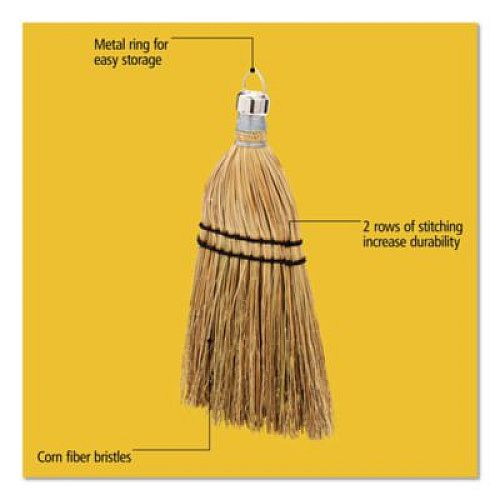Rubbermaid Commercial Corn Whisk Broom, Corn Bristles, 12.2" Length, Yellow (FG9B5500YEL)