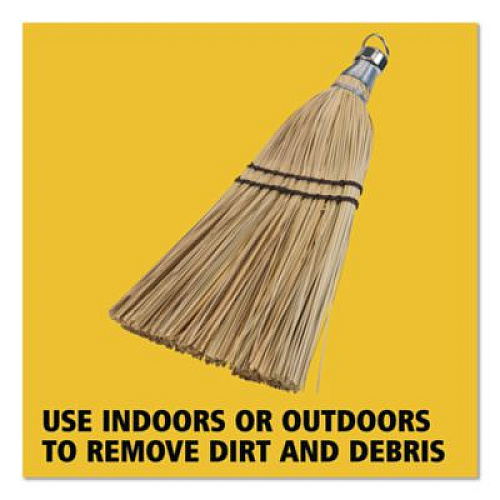 Rubbermaid Commercial Corn Whisk Broom, Corn Bristles, 12.2" Length, Yellow (FG9B5500YEL)
