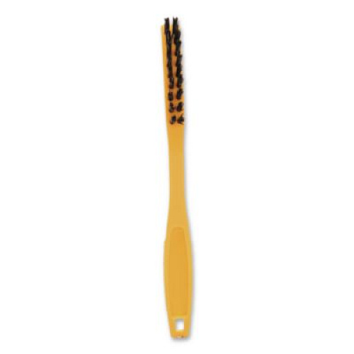 Rubbermaid Commercial Synthetic-Fill Tile and Grout Brush, Black Plastic Bristles, 2.5" Brush, 8.5" Yellow Plastic Handle (9B56BLA)