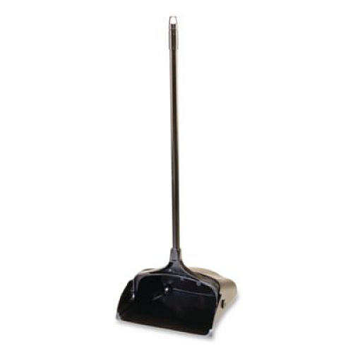 Rubbermaid Commercial Lobby Pro Upright Dustpan with Wheels, 12.5w x 37h, Polypropylene with Vinyl Coat, Black (253100BK)