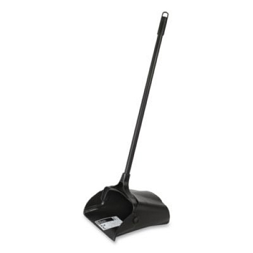 Rubbermaid Commercial Lobby Pro Upright Dustpan with Wheels, 12.5w x 37h, Polypropylene with Vinyl Coat, Black (253100BK)