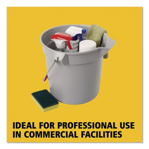 Rubbermaid Commercial 10 Quart Plastic Utility Pail, Plastic, Gray, 10.5" dia (296300GY)