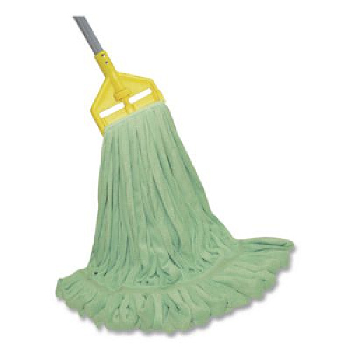 O'Dell EchoFiber Microfiber Loop Mop, Large, Split Microfiber, 16 x 16, 1.5" Headband, Green, 12/Carton (MWTLGNB)