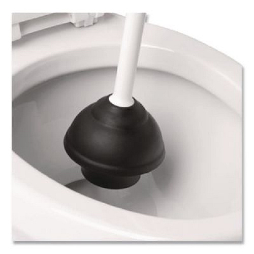 OXO Good Grips Toilet Plunger and Canister, 24" Plastic Handle, 6" dia, White (12241700)