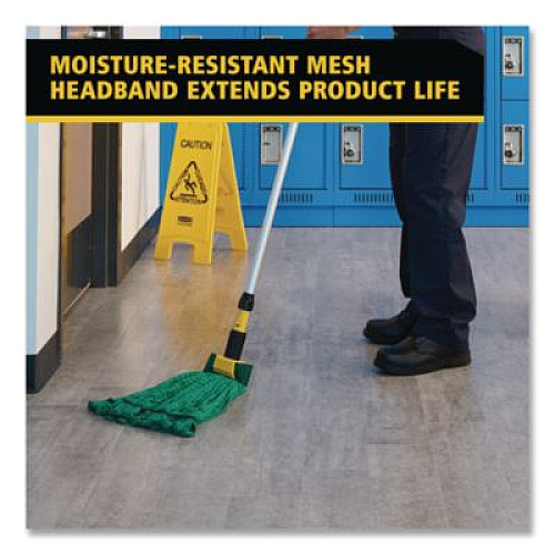 Rubbermaid Commercial Microfiber Tube Wet Mop, Microfiber/Polyester, Medium, Green (FGT85206GR00)