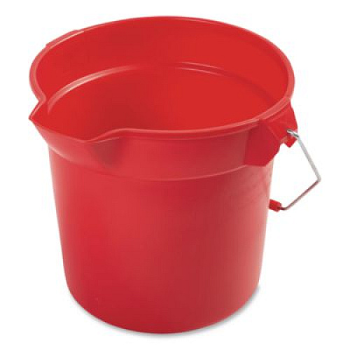 Rubbermaid Commercial BRUTE Round Utility Pail, 10 qt, Plastic, Red, 10.5" dia (2963RED)
