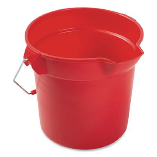 Rubbermaid Commercial BRUTE Round Utility Pail, 10 qt, Plastic, Red, 10.5" dia (2963RED)