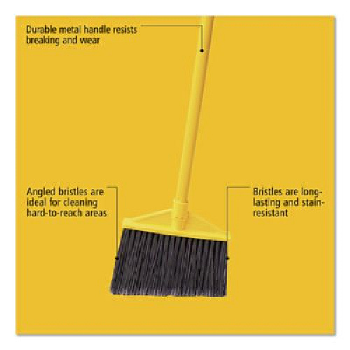 Rubbermaid Commercial 7920014588208, Angled Large Broom, 46.78" Handle, Gray/Yellow (637500GY)