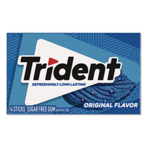 Trident Sugar-Free Gum, Original Mint, 14 Sticks/Pack, 12 Pack/Box (12546)