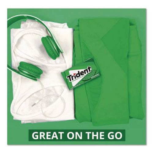 Trident Sugar-Free Gum, Spearmint, 14 Sticks/Pack, 12 Packs/Box (MOZ01106)