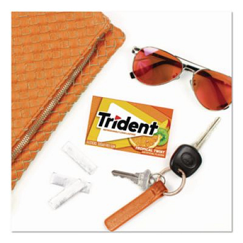 Trident Sugar-Free Gum, Tropical Twist, 14 Sticks/Pack, 12 Packs/Box (MOZ01110)
