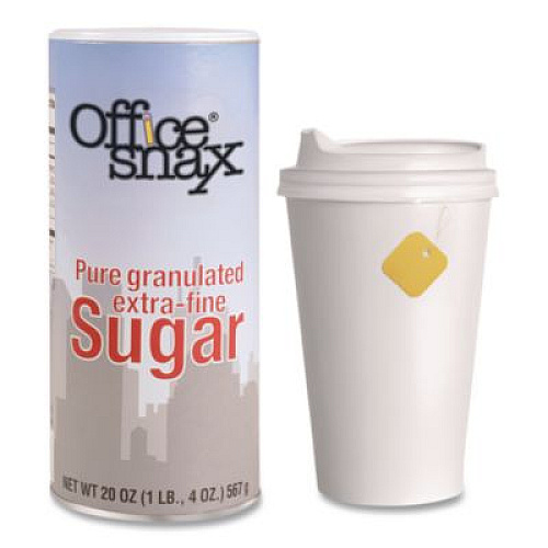 Office Snax Sugar Canister, 20 oz Reclosable Canister (00019)