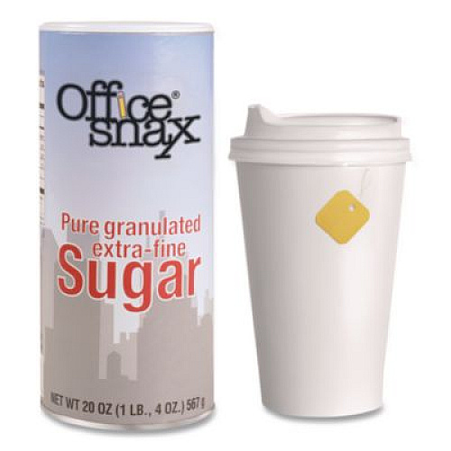 Office Snax Sugar Canister, 20 oz Reclosable Canister, 3/Pack (00019G)