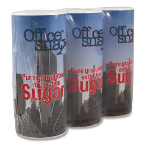 Office Snax Sugar Canister, 20 oz Reclosable Canister, 3/Pack (00019G)