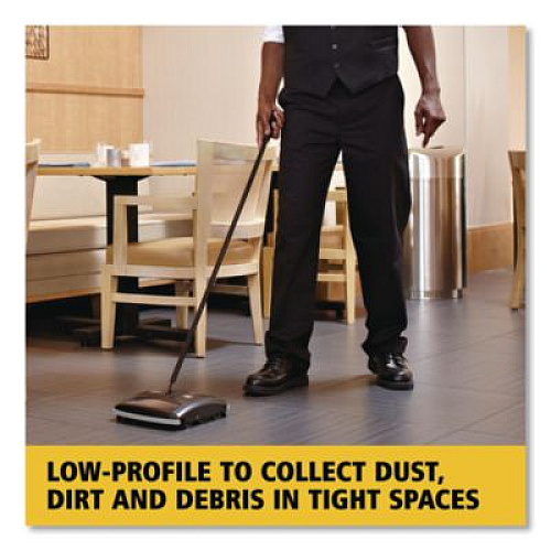 Rubbermaid Commercial Floor and Carpet Sweeper, 44" Handle, Black/Gray (421288BLA)
