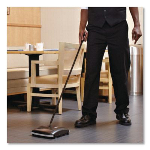 Rubbermaid Commercial Floor and Carpet Sweeper, 44" Handle, Black/Gray (421288BLA)