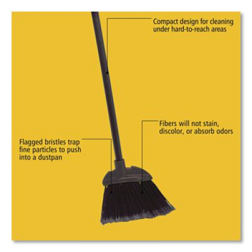 Rubbermaid Commercial Angled Lobby Broom, Poly Bristles, 35" Handle, Black (637400BLA)