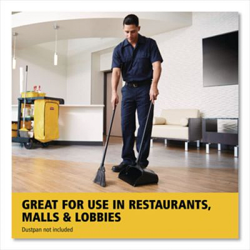 Rubbermaid Commercial Angled Lobby Broom, Poly Bristles, 35" Handle, Black (637400BLA)