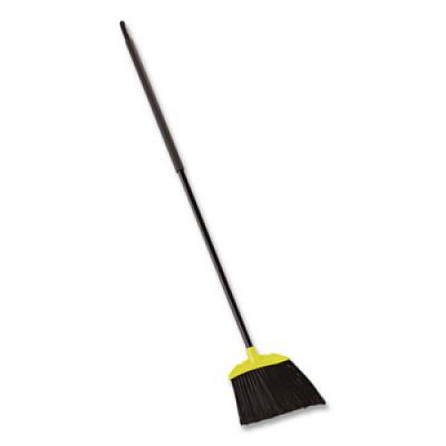 Rubbermaid Commercial Jumbo Smooth Sweep Angled Broom, 46" Handle, Black/Yellow, 6/Carton (638906BLACT)