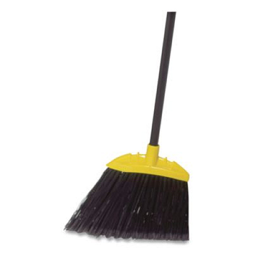 Rubbermaid Commercial Jumbo Smooth Sweep Angled Broom, 46" Handle, Black/Yellow, 6/Carton (638906BLACT)