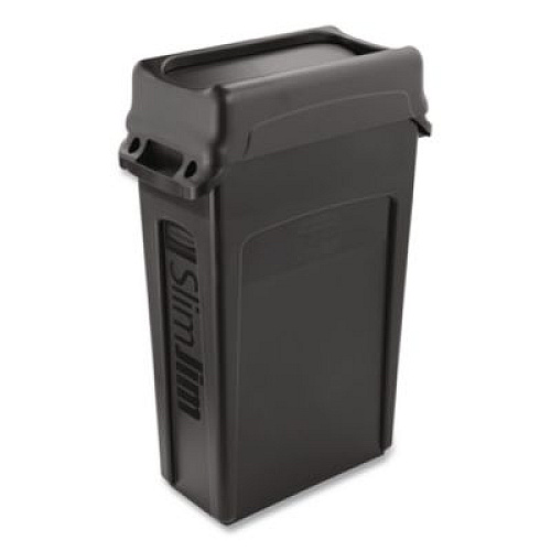 Rubbermaid Commercial Swing Top Lid for Slim Jim Waste Containers, 11.38w x 20.5d x 5h, Black (267360BK)