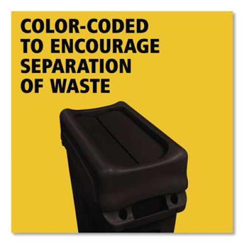 Rubbermaid Commercial Swing Top Lid for Slim Jim Waste Containers, 11.38w x 20.5d x 5h, Black (267360BK)