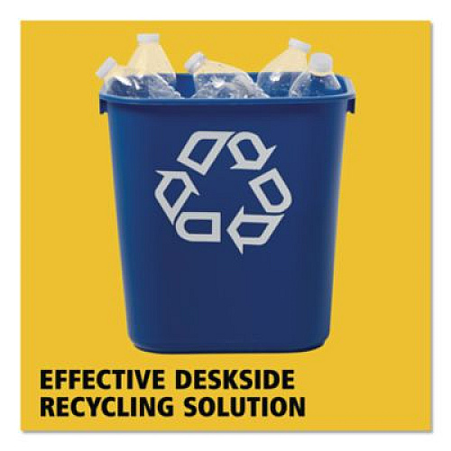 Rubbermaid Commercial Deskside Recycling Container, Small, 13.63 qt, Plastic, Blue (295573BE)
