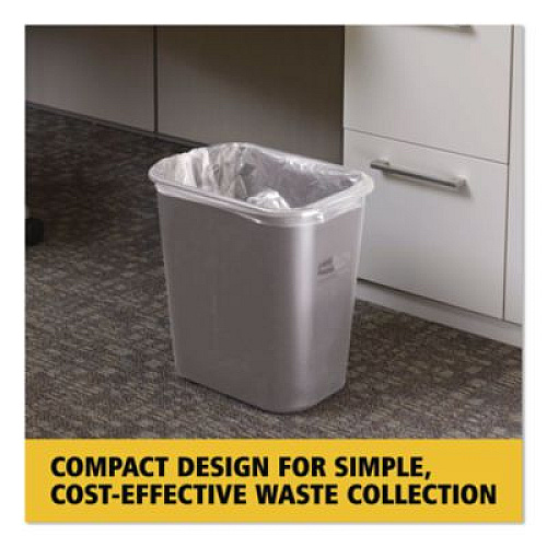 Rubbermaid Commercial Deskside Plastic Wastebasket, 7 gal, Plastic, Gray (295600GY)
