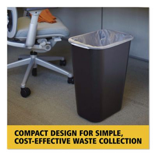 Rubbermaid Commercial Deskside Plastic Wastebasket, 10.25 gal, Plastic, Black (295700BK)